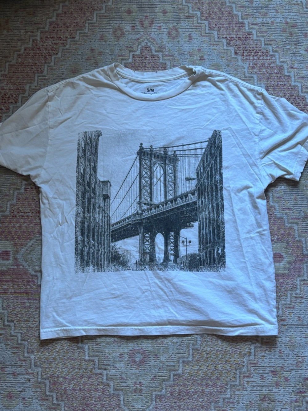 Womens White Graphic NYC Print T-Shirt